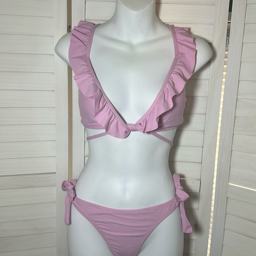 J Crew Ruffled Wrap Bikini Set - image 1